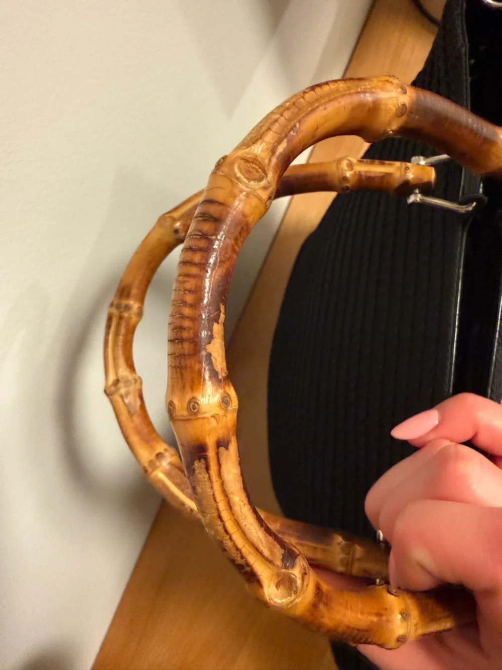 Gucci Black Woven Tote with Bamboo Handles - Picture 5 of 11